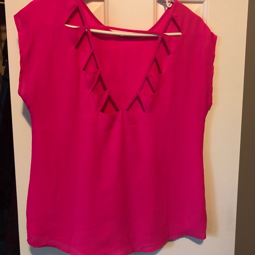 Hot Pink - Triangle Cut Out